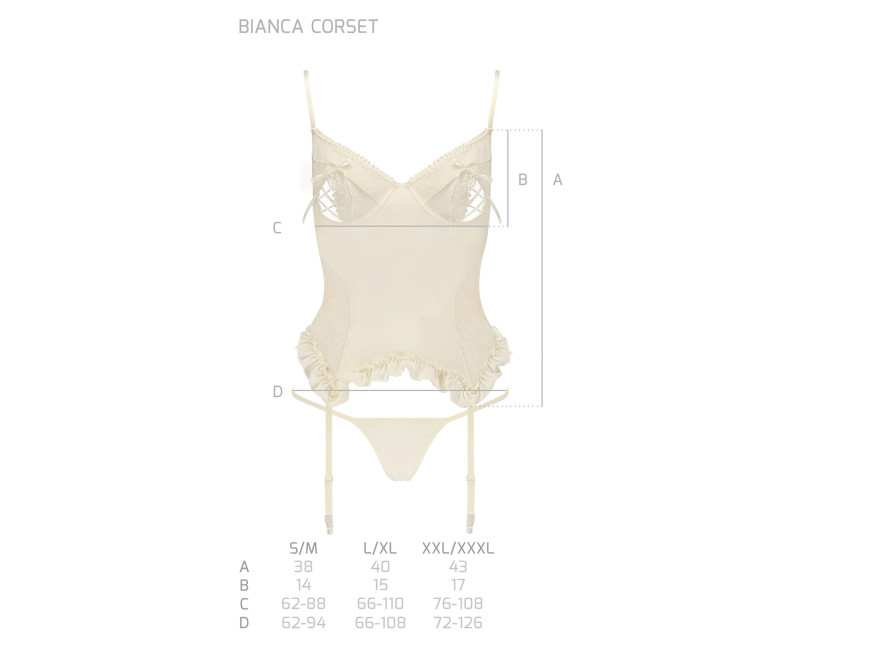Corset de nuit écru BIANCA Elegant Passion avec dentelle