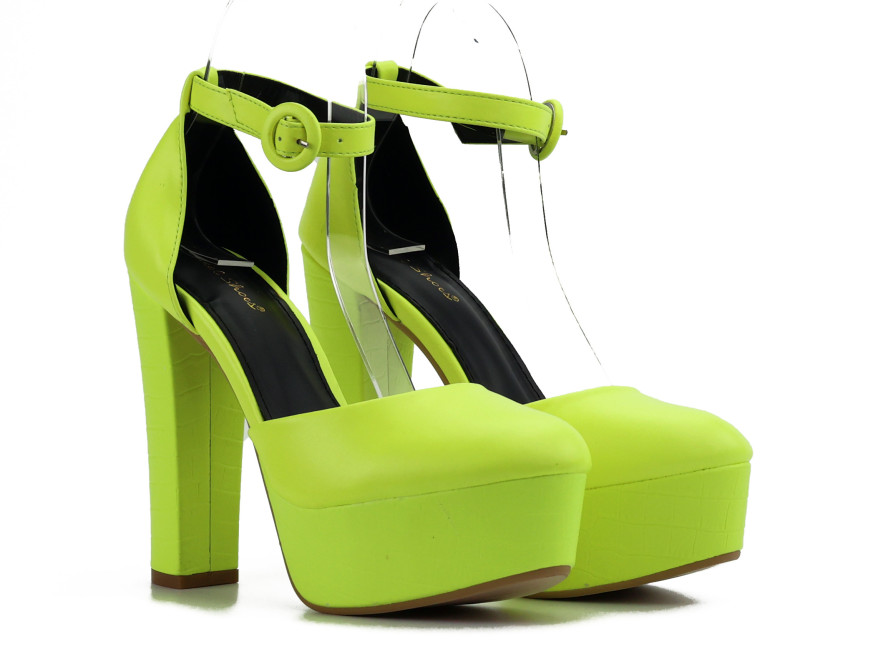 Chaussures à talons compensés néon pour femmes