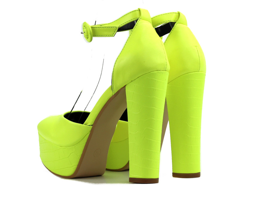 Neonfarbene Plateau-Heels für Damen