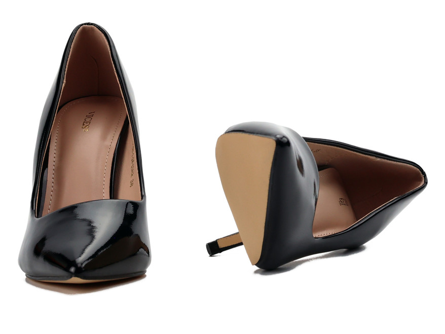 Schwarze Lackleder-Pumps für Damen, 10 cm Absatz