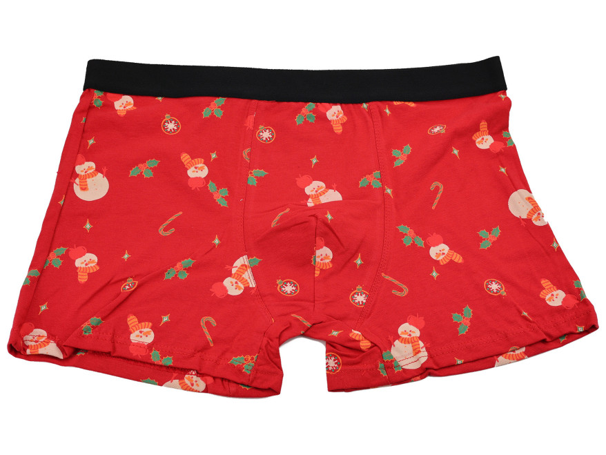 rote Schneemann-Boxershorts für Herren