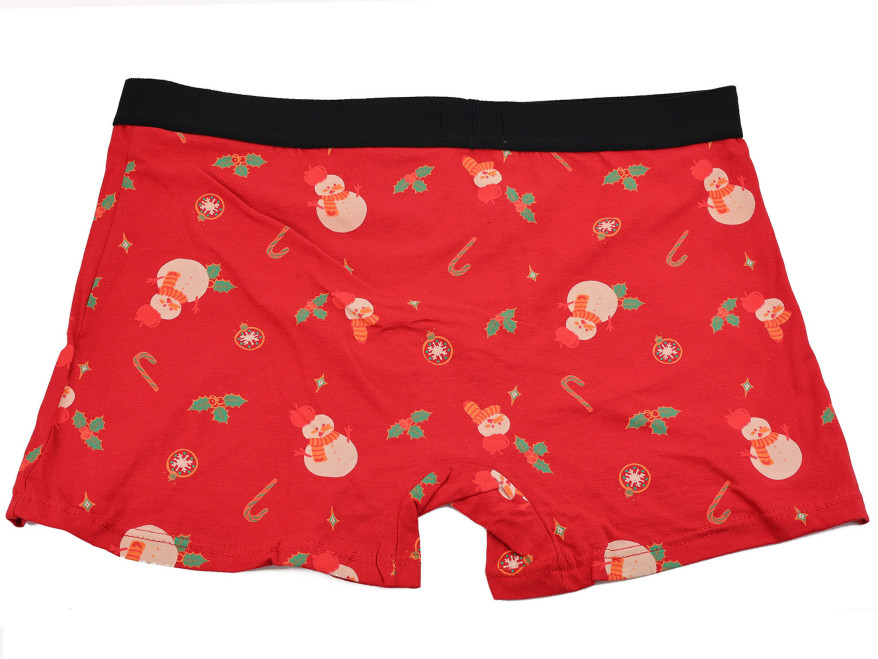 Pánske červené boxerky so snehuliakom