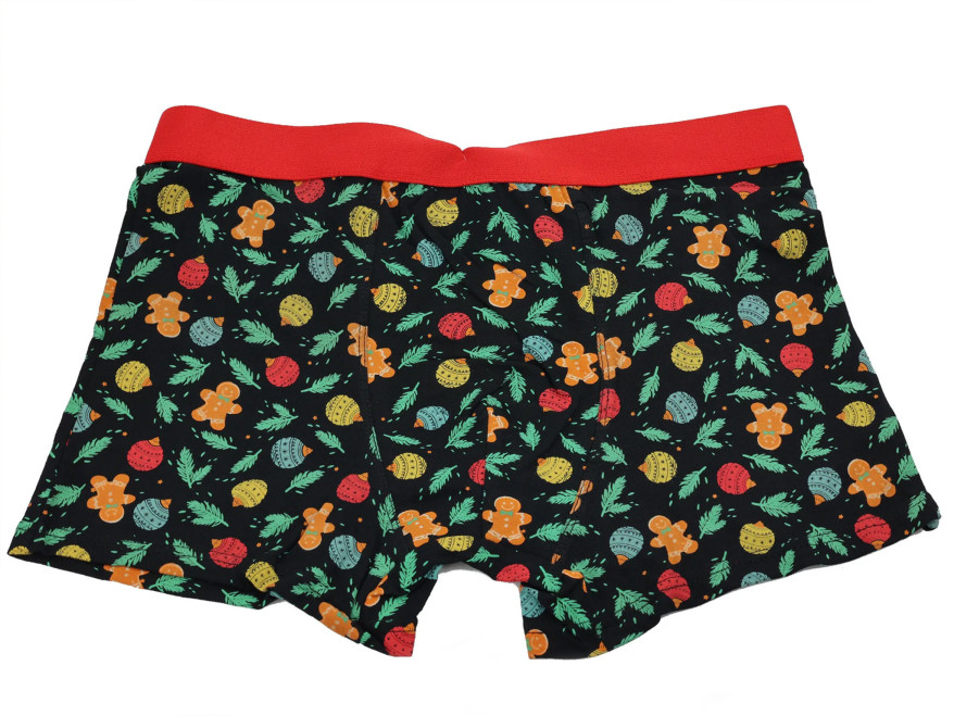 Weihnachtsboxershorts für Herren mit Christbaumkugeln