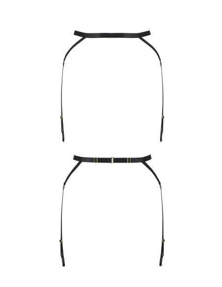 Black women's adjustable garter belt, elegant lingerie