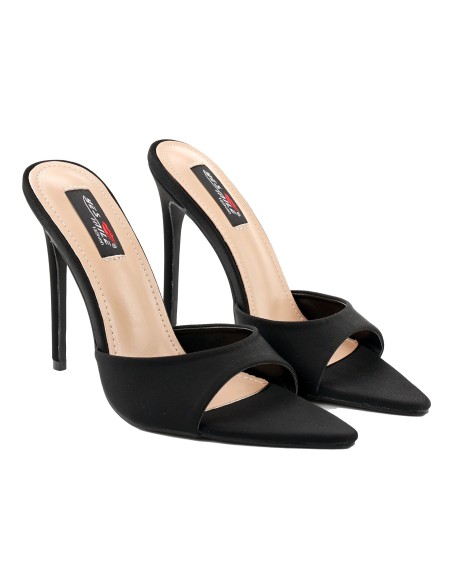 Schwarze Damen-Flip-Flops mit Stiletto-Absatz und spitzer Zehe