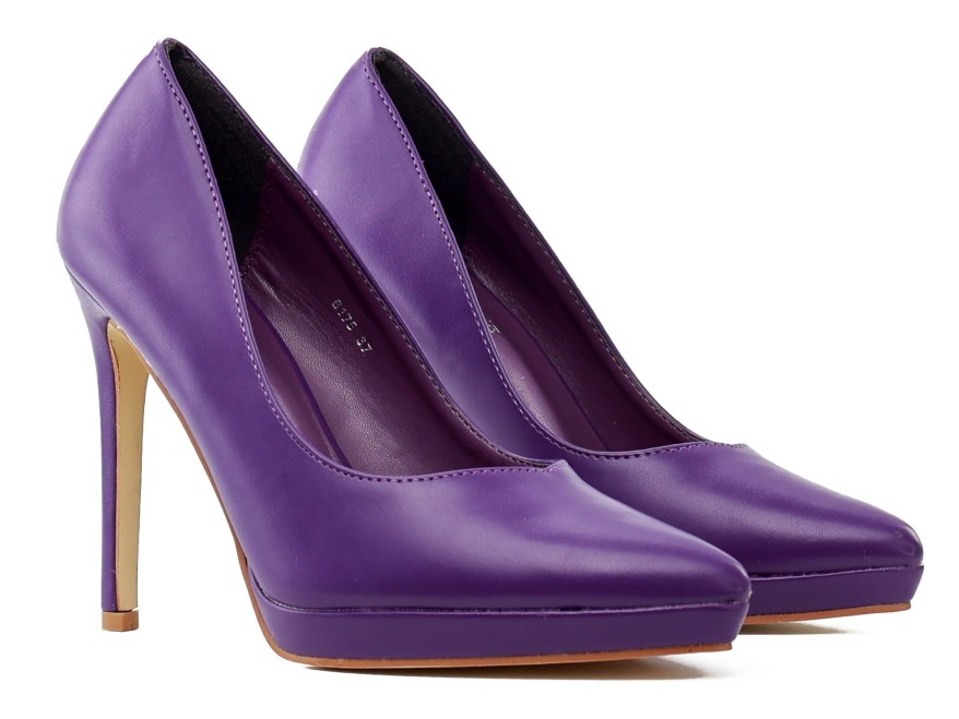 Lila platform tűsarkú matt öko bőr 11 cm