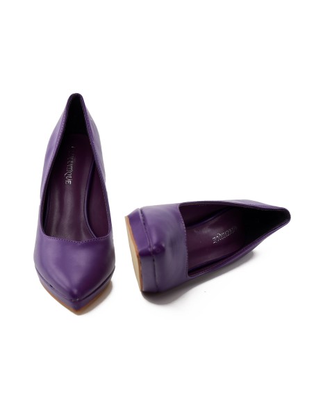 Violetinės spalvos platforminiai bateliai matinės eko odos 11 cm