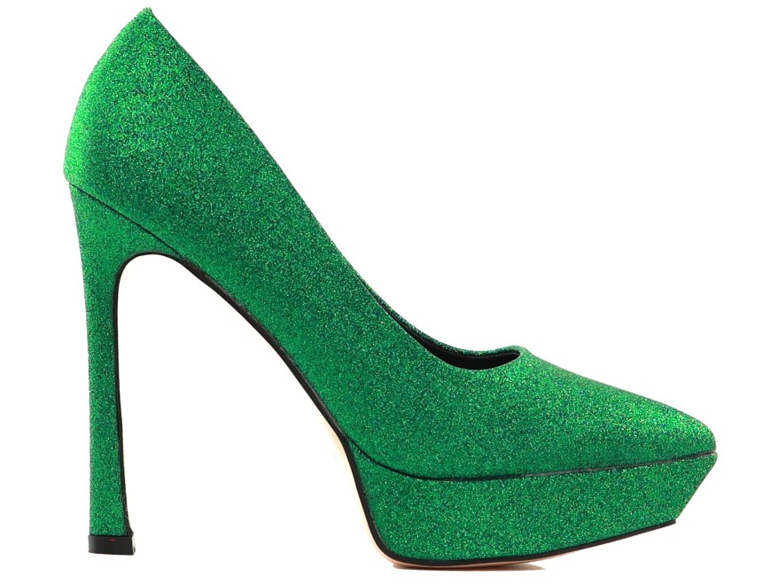 Glamour Grün Glitzer Plateau Stilettos
