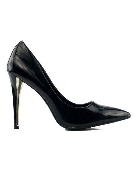Escarpins classiques à talons hauts en cuir verni noir
