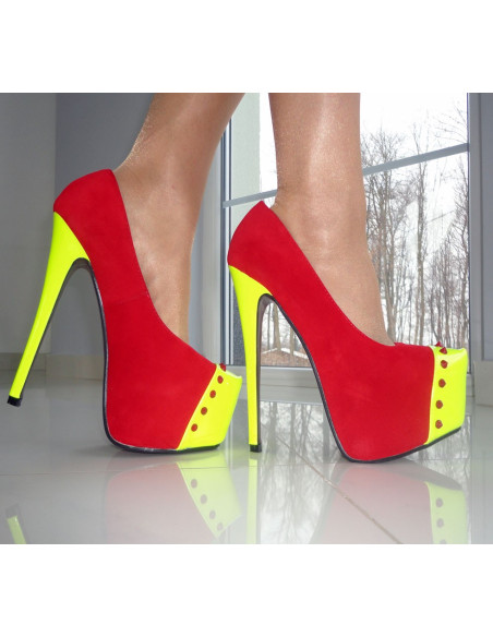 AUGSTI SARKANI STILETTO PAPĒŽI AR PLATFORMU - 2