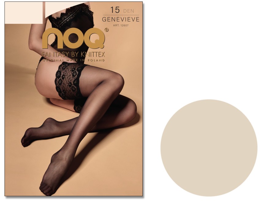 Genevieve 15 DEN Hold-Up Stockings with Wide Lace Top