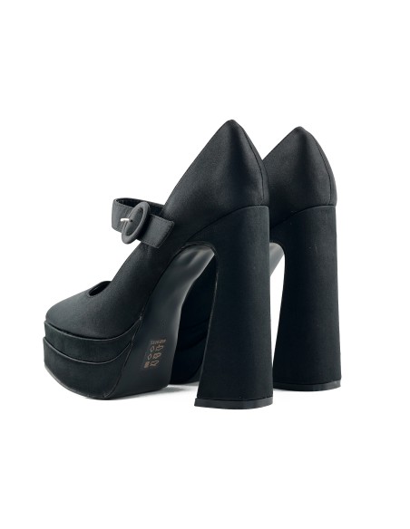 Schwarze Plateau-Schuhe mit hohem Absatz