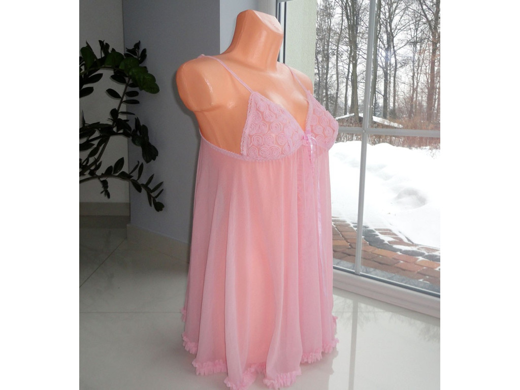 NIGHTDRESS PINK Petticoat LACE Volffles