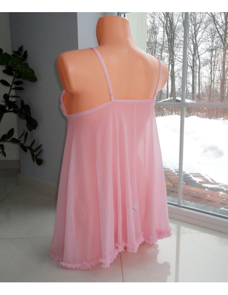NIGHTDRESS PINK Petticoat LACE Volffles