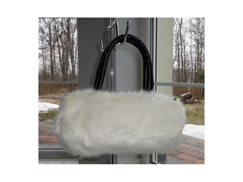 FUR CASE BAG BÍLÉ TLAČÍTKO