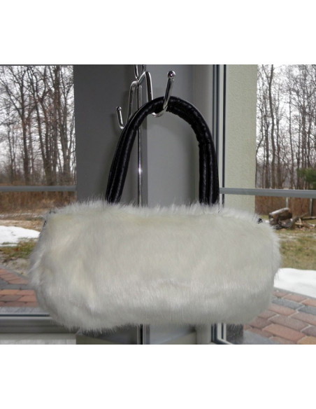 FUR CASE BAG BÍLÉ TLAČÍTKO