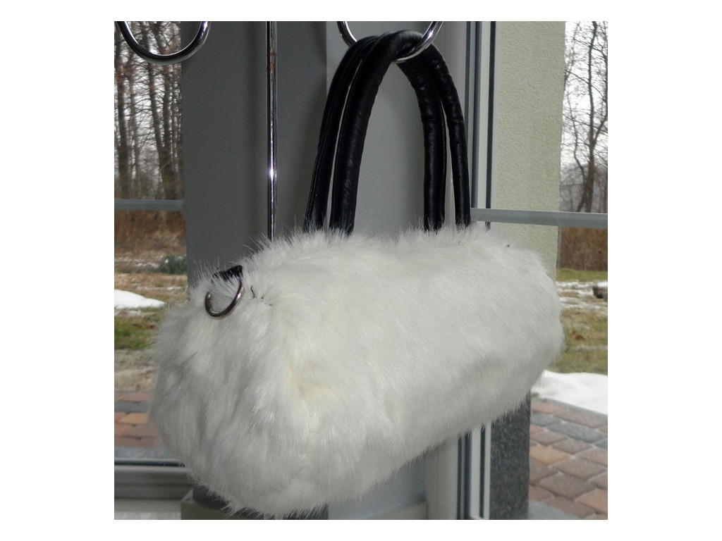 FUR CASE BAG BÍLÉ TLAČÍTKO