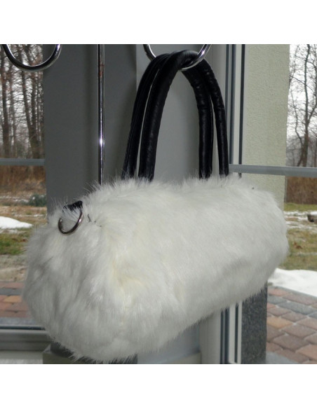 FUR CASE BAG BÍLÉ TLAČÍTKO