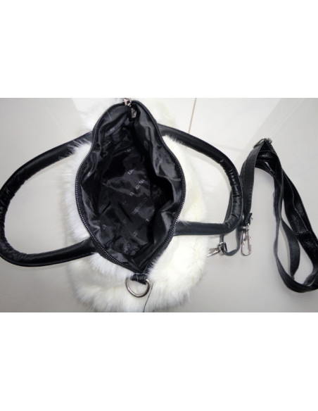 FUR CASE BAG BÍLÉ TLAČÍTKO