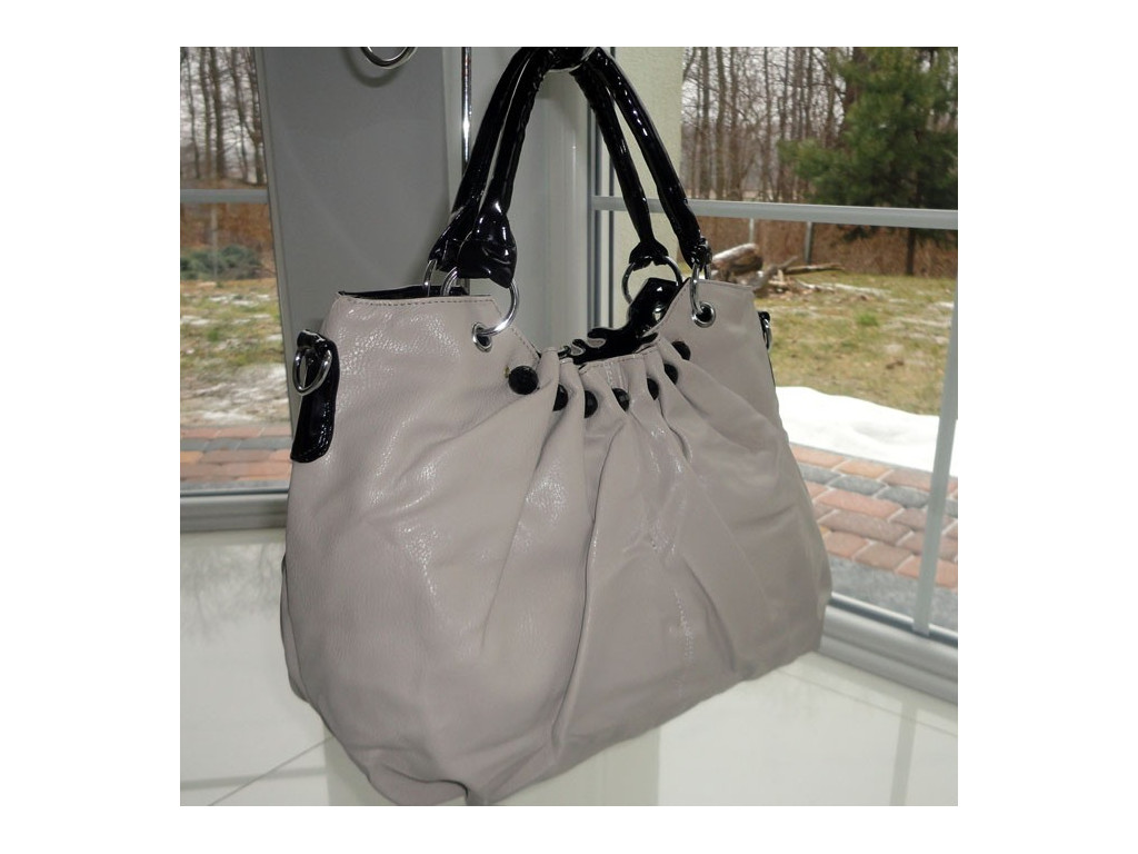 TOREBKA DAMSKA BEŻOWA WOREK DUŻA A4 