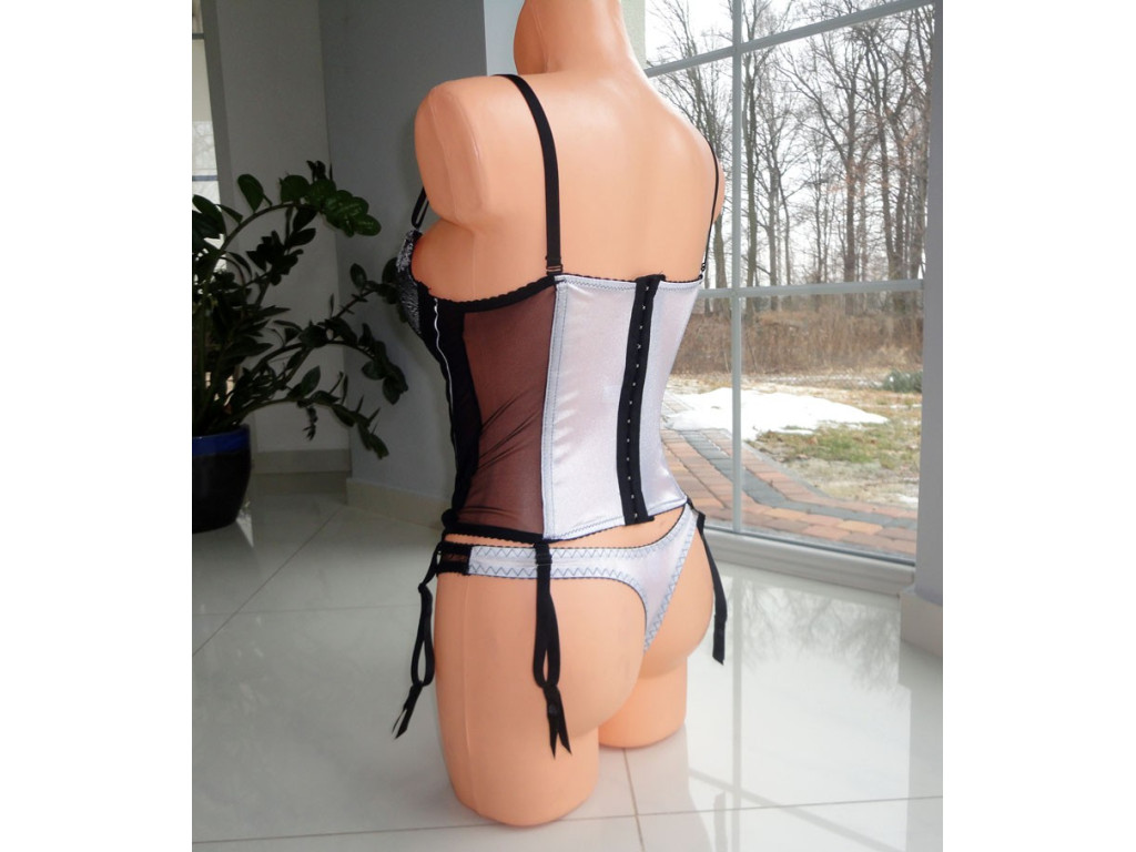GORSET KOMPLET BIELIZNY PUSH UP BIAŁO 