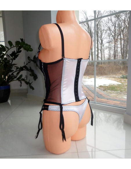 GORSET KOMPLET BIELIZNY PUSH UP BIAŁO 