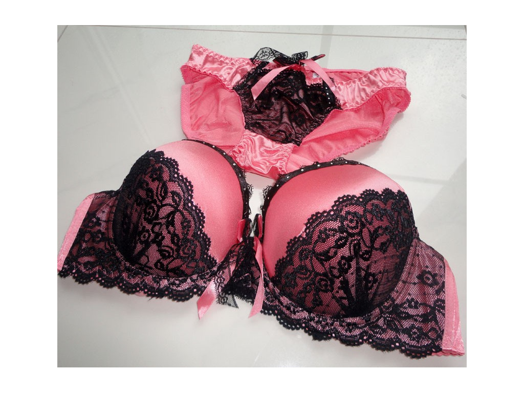 ENSEMBLE DE LINGERIE EN CORAIL ZIRCONE FIGUES - 1