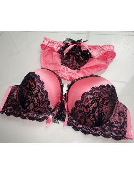 ENSEMBLE DE LINGERIE EN CORAIL ZIRCONE FIGUES - 1