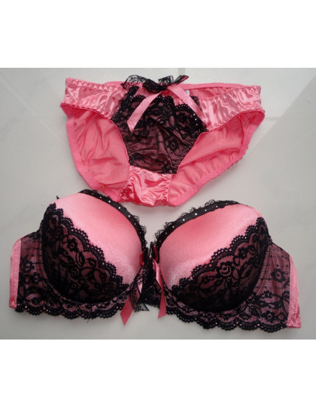 ENSEMBLE DE LINGERIE EN CORAIL ZIRCONE FIGUES - 2
