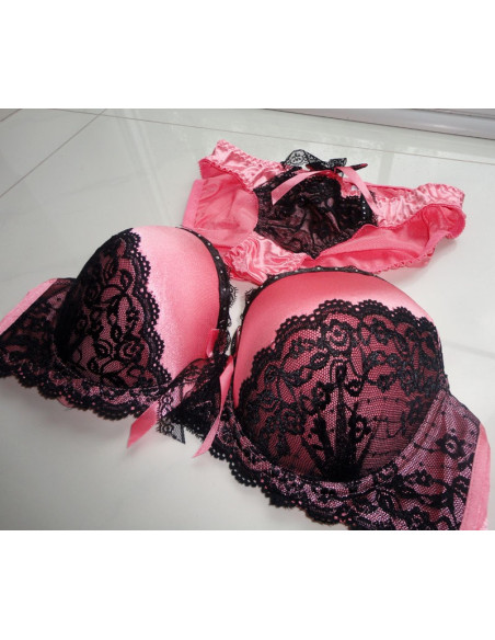 ENSEMBLE DE LINGERIE EN CORAIL ZIRCONE FIGUES - 3