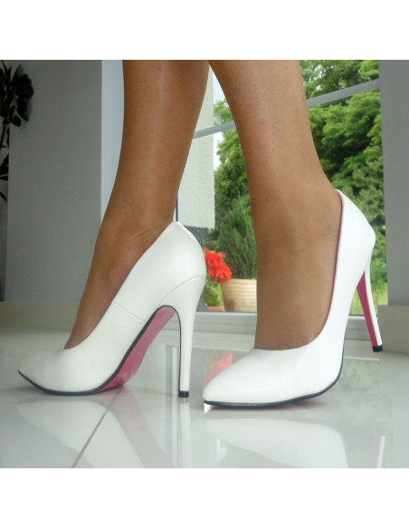 VYSOKÉ PODPĚTKY KLASICKÁ BÍLÁ EKO KŮŽE