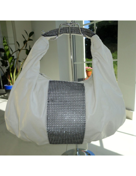 WHITE BAG LARGE A4 ZIRCONIA SHOULDER BAG - 1