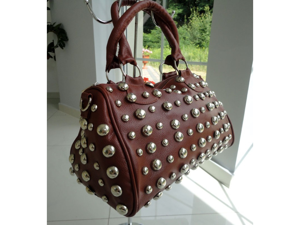 TASCHE TASCHE BRAUN Nieten SILBERSTÜTZEN - 2