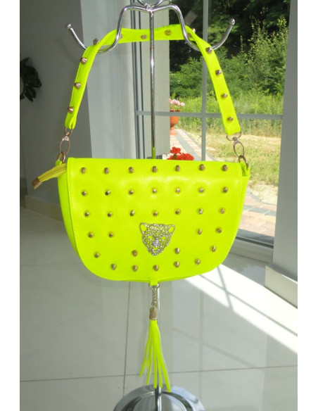 NEON YELLOW CROSSBODY BAG SPIKES