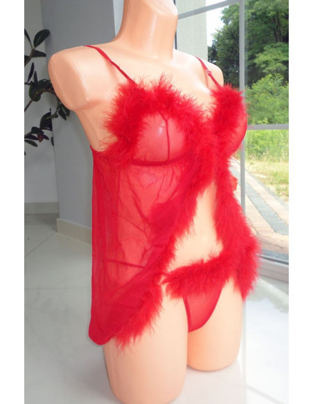 KOSZULKA NOCNA HALKA BIAŁA SEXY PUSZEK S M L