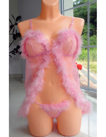NIGHTDRESS HALK LIGHT PINK CANS SEXY