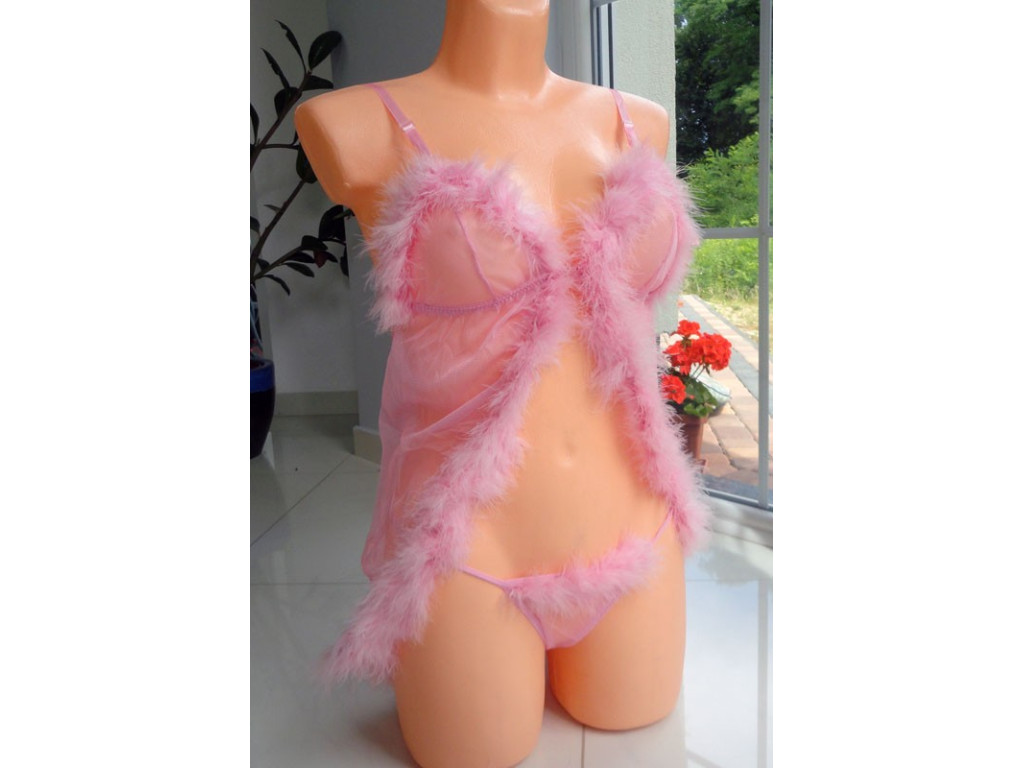 NIGHTDRESS HALK LIGHT PINK CANS SEXY