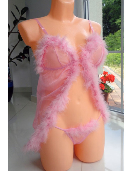 NIGHTDRESS HALK LIGHT PINK CANS SEXY