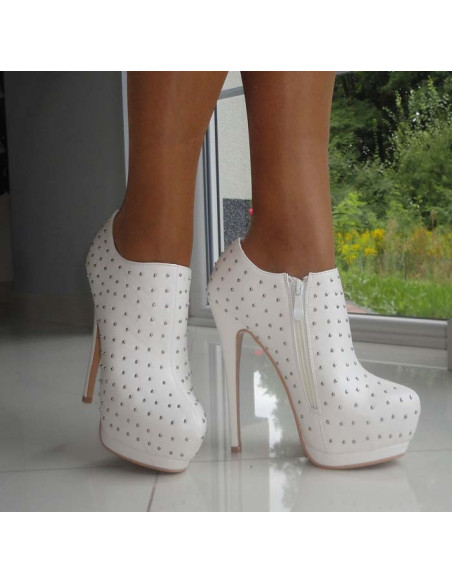 PINS BOOTS WHITE PLATFORM STUDS PLATFORM - 2