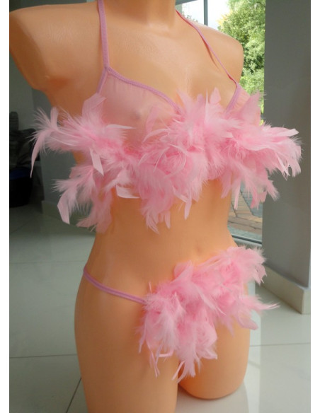 SEXY FEATHER SET PINK TONG - 1