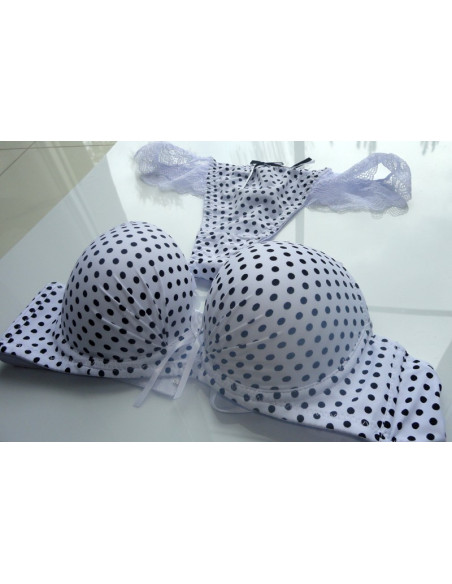 KOMPLET BIELIZNY MODELUJACY BIALY GROCHY