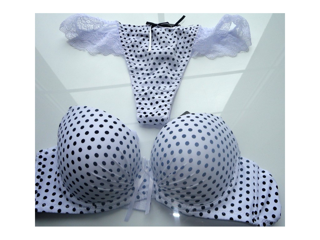 KOMPLET BIELIZNY MODELUJACY BIALY GROCHY