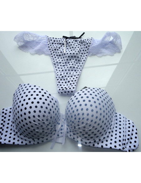 KOMPLET BIELIZNY MODELUJACY BIALY GROCHY