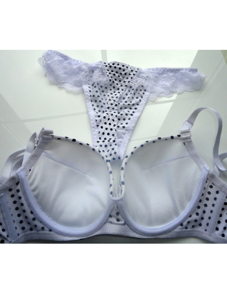 KOMPLET BIELIZNY MODELUJACY BIALY GROCHY