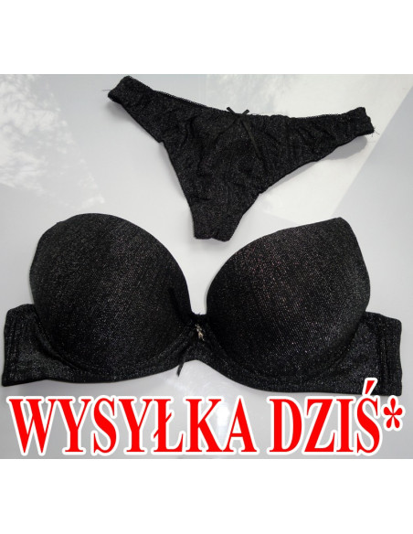 KOMPLET BIELIZNY BIAŁY GŁADKI BŁYSZCZĄCY
