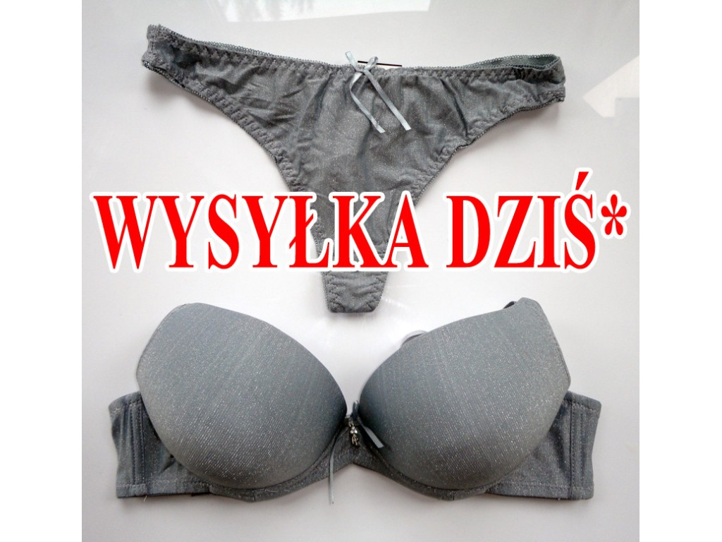KOMPLET BIELIZNY BIAŁY GŁADKI BŁYSZCZĄCY