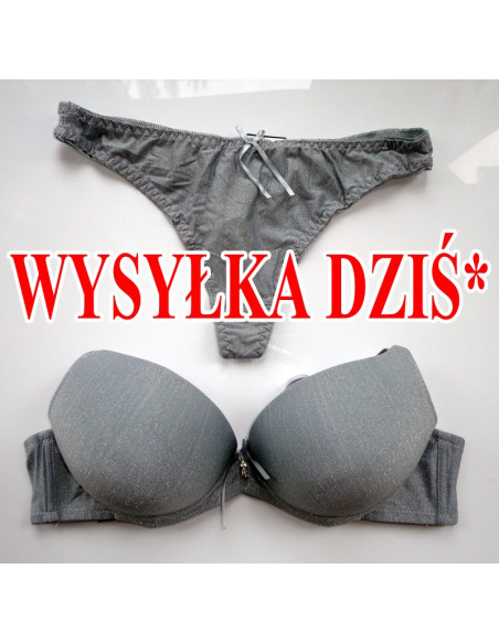 KOMPLET BIELIZNY BIAŁY GŁADKI BŁYSZCZĄCY