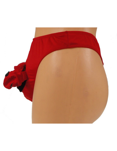 CULOTTE D'HOMME DRÔLE STRING ROUGE PLUTON - 3