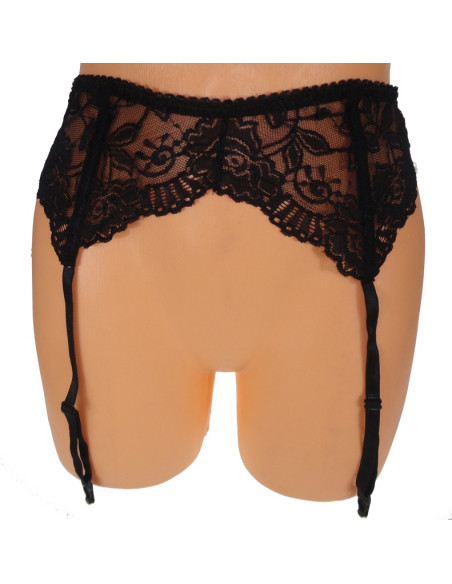 WIDE BLACK LACE GARTER BELT
