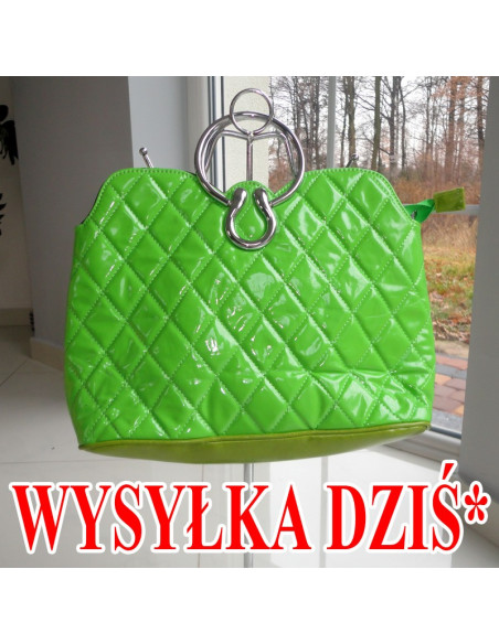 ZELENÝ NEÓN PREŠÍPANÝ TAŠKA A4 NA RAMENO - 1